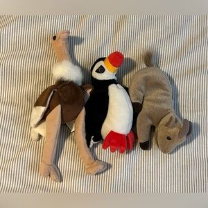 TY Set of Three Plush Animal Toys